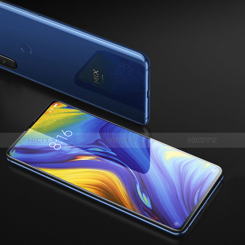 Schutzfolie Full Coverage Displayschutzfolie Panzerfolie Gehärtetes Glas Glasfolie Skins zum Aufkleben Panzerglas F02 für Xiaomi Mi Mix 3 Schwarz