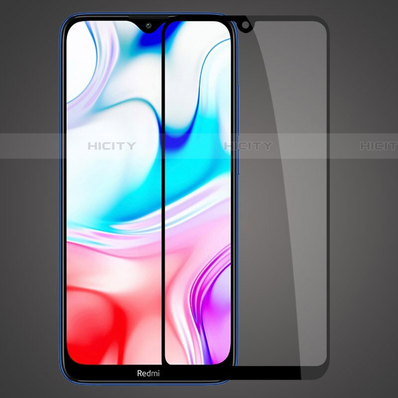 Schutzfolie Full Coverage Displayschutzfolie Panzerfolie Gehärtetes Glas Glasfolie Skins zum Aufkleben Panzerglas F02 für Xiaomi Redmi 8 Schwarz Plus