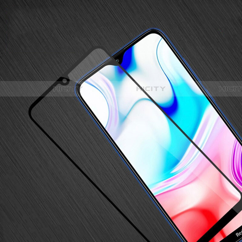 Schutzfolie Full Coverage Displayschutzfolie Panzerfolie Gehärtetes Glas Glasfolie Skins zum Aufkleben Panzerglas F02 für Xiaomi Redmi 8 Schwarz groß