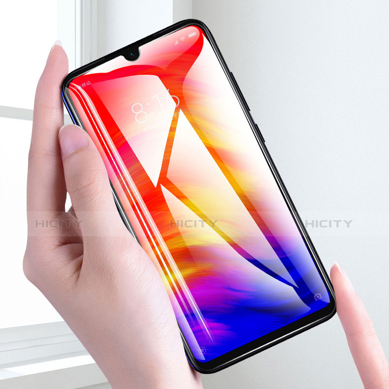 Schutzfolie Full Coverage Displayschutzfolie Panzerfolie Gehärtetes Glas Glasfolie Skins zum Aufkleben Panzerglas F02 für Xiaomi Redmi Note 7 Schwarz