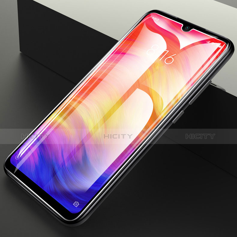 Schutzfolie Full Coverage Displayschutzfolie Panzerfolie Gehärtetes Glas Glasfolie Skins zum Aufkleben Panzerglas F02 für Xiaomi Redmi Note 7 Schwarz