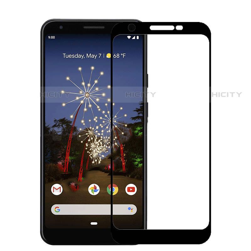 Schutzfolie Full Coverage Displayschutzfolie Panzerfolie Gehärtetes Glas Glasfolie Skins zum Aufkleben Panzerglas F03 für Google Pixel 3a Schwarz