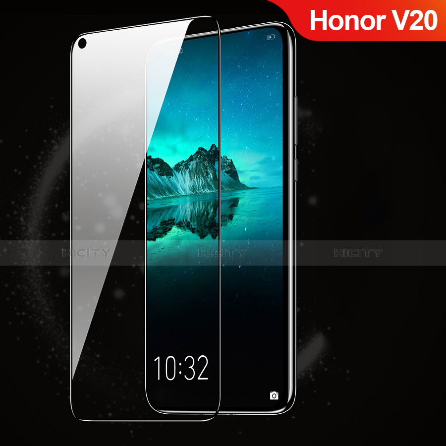 Schutzfolie Full Coverage Displayschutzfolie Panzerfolie Gehärtetes Glas Glasfolie Skins zum Aufkleben Panzerglas F03 für Huawei Honor V20 Schwarz