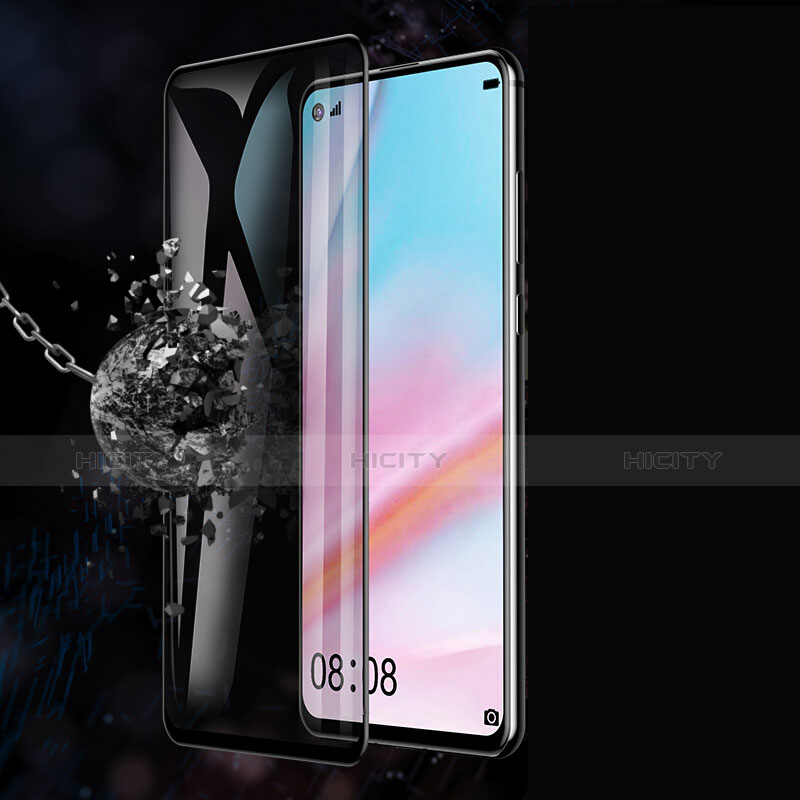 Schutzfolie Full Coverage Displayschutzfolie Panzerfolie Gehärtetes Glas Glasfolie Skins zum Aufkleben Panzerglas F03 für Huawei Nova 4 Schwarz