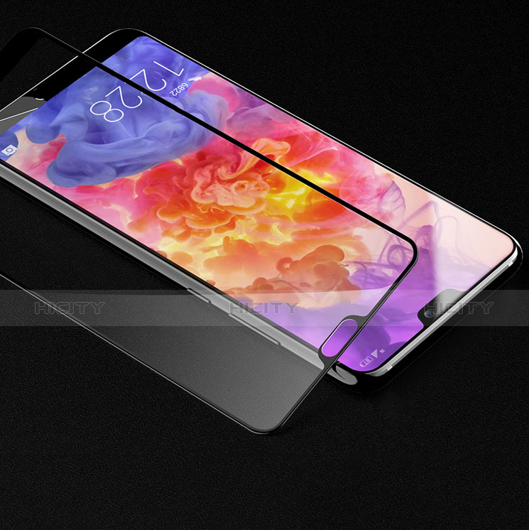 Schutzfolie Full Coverage Displayschutzfolie Panzerfolie Gehärtetes Glas Glasfolie Skins zum Aufkleben Panzerglas F03 für Huawei P20 Pro Schwarz