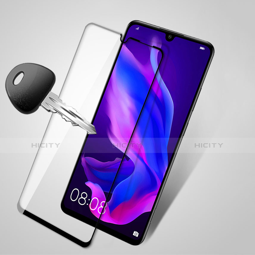 Schutzfolie Full Coverage Displayschutzfolie Panzerfolie Gehärtetes Glas Glasfolie Skins zum Aufkleben Panzerglas F03 für Huawei P30 Lite Schwarz