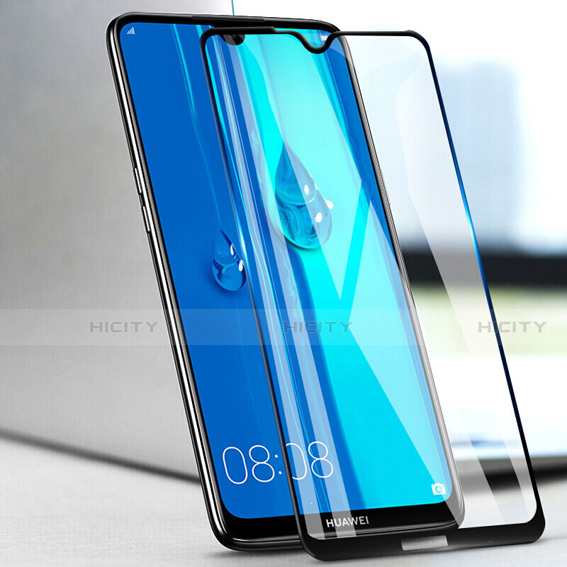 Schutzfolie Full Coverage Displayschutzfolie Panzerfolie Gehärtetes Glas Glasfolie Skins zum Aufkleben Panzerglas F03 für Huawei Y7 (2019) Schwarz