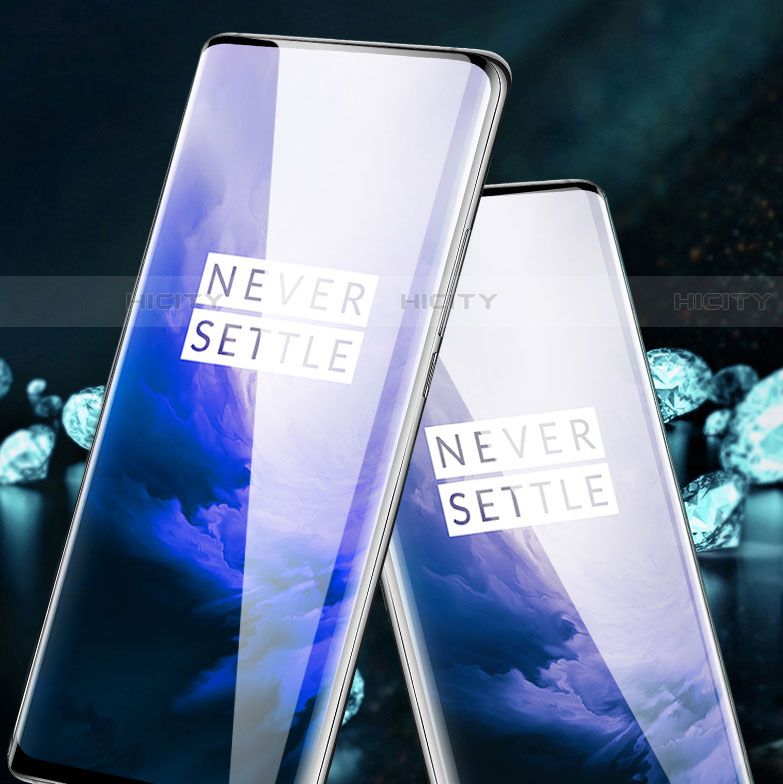 Schutzfolie Full Coverage Displayschutzfolie Panzerfolie Gehärtetes Glas Glasfolie Skins zum Aufkleben Panzerglas F03 für OnePlus 7 Pro Schwarz