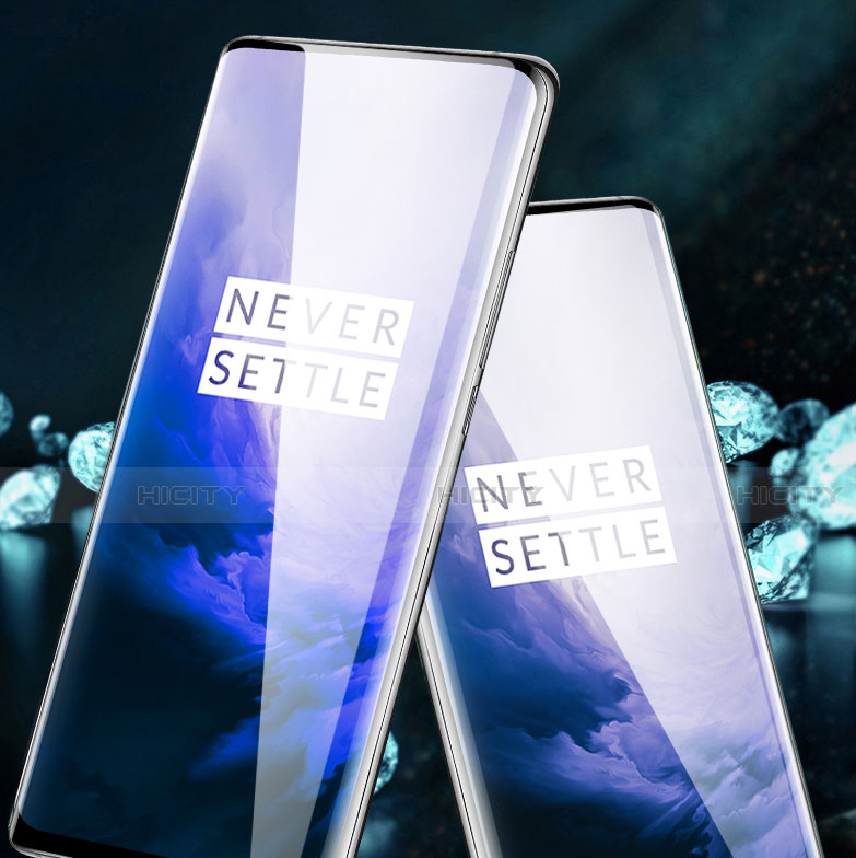 Schutzfolie Full Coverage Displayschutzfolie Panzerfolie Gehärtetes Glas Glasfolie Skins zum Aufkleben Panzerglas F03 für OnePlus 7T Pro 5G Schwarz