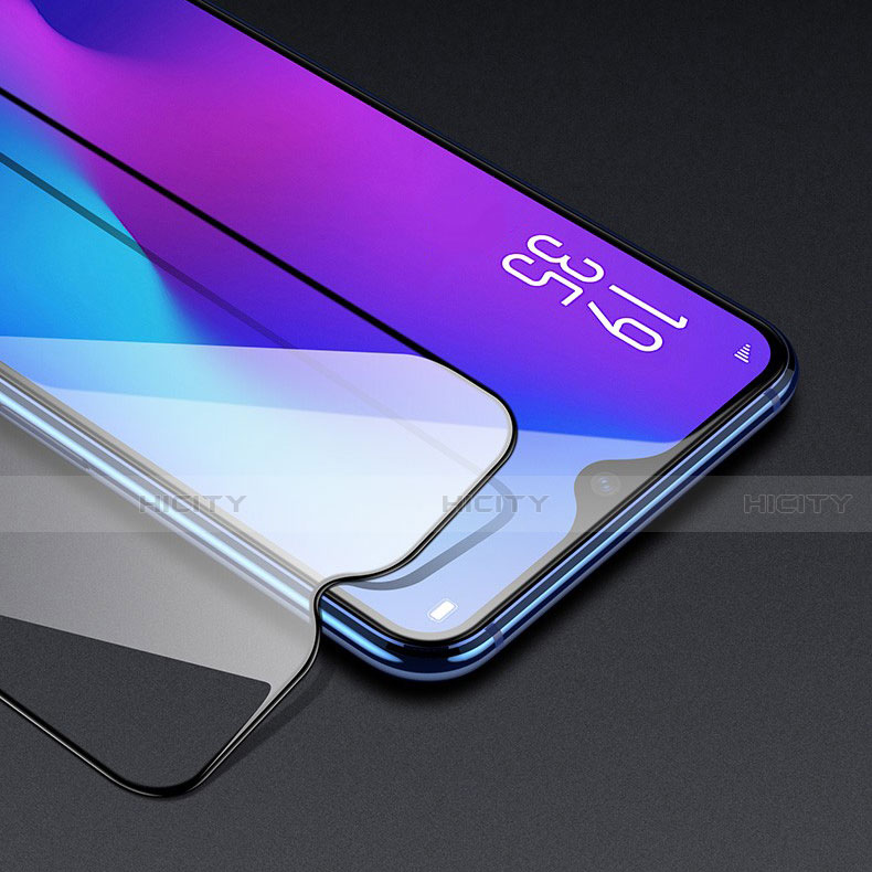 Schutzfolie Full Coverage Displayschutzfolie Panzerfolie Gehärtetes Glas Glasfolie Skins zum Aufkleben Panzerglas F03 für Oppo A9 Schwarz