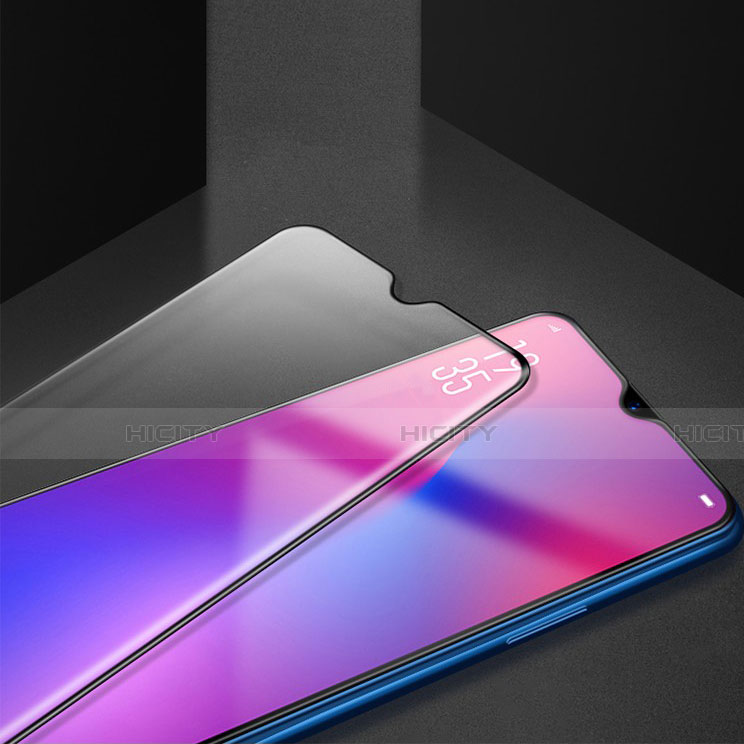 Schutzfolie Full Coverage Displayschutzfolie Panzerfolie Gehärtetes Glas Glasfolie Skins zum Aufkleben Panzerglas F03 für Oppo A9 Schwarz