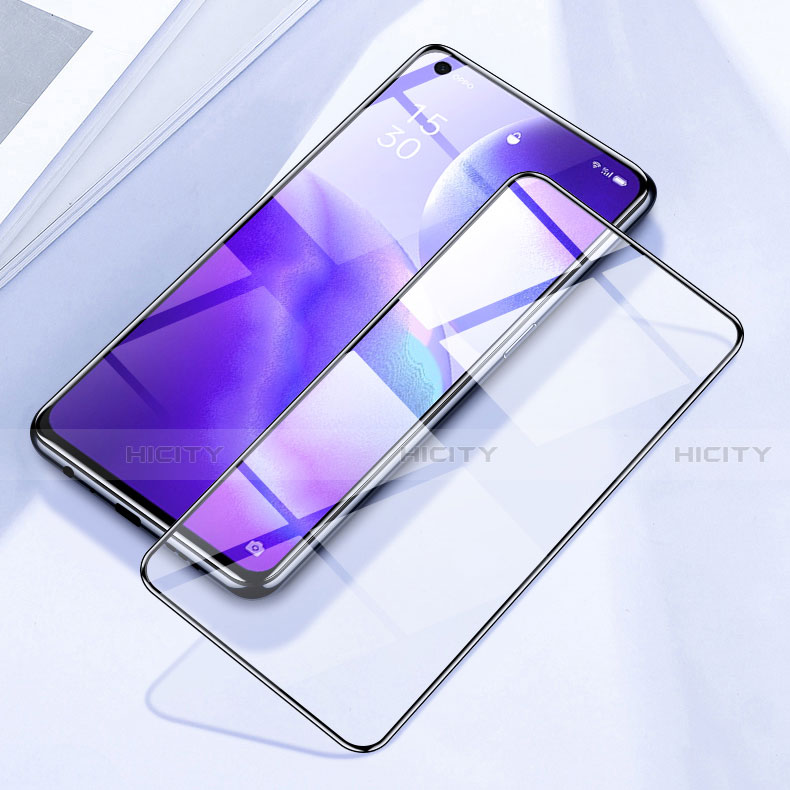 Schutzfolie Full Coverage Displayschutzfolie Panzerfolie Gehärtetes Glas Glasfolie Skins zum Aufkleben Panzerglas F03 für Oppo Find X3 Lite 5G Schwarz