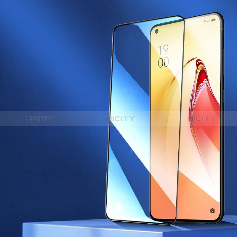 Schutzfolie Full Coverage Displayschutzfolie Panzerfolie Gehärtetes Glas Glasfolie Skins zum Aufkleben Panzerglas F03 für Realme 8i Schwarz