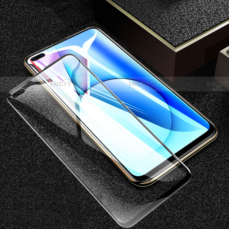 Schutzfolie Full Coverage Displayschutzfolie Panzerfolie Gehärtetes Glas Glasfolie Skins zum Aufkleben Panzerglas F03 für Realme X50 5G Schwarz