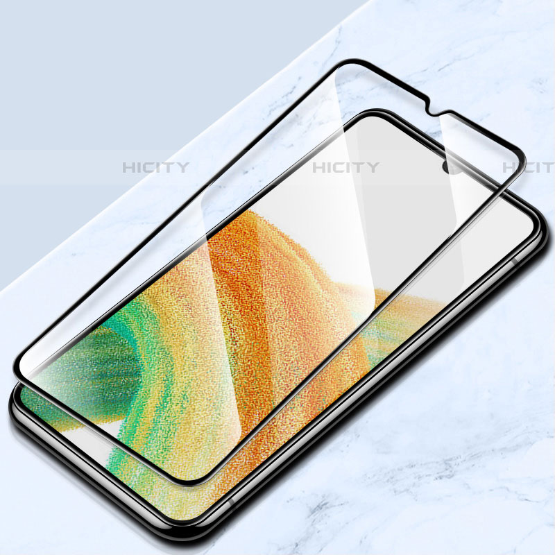 Schutzfolie Full Coverage Displayschutzfolie Panzerfolie Gehärtetes Glas Glasfolie Skins zum Aufkleben Panzerglas F03 für Samsung Galaxy A01 SM-A015 Schwarz Plus