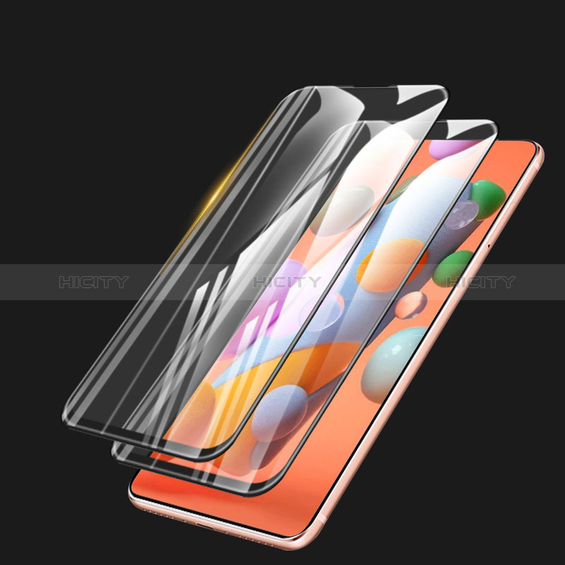 Schutzfolie Full Coverage Displayschutzfolie Panzerfolie Gehärtetes Glas Glasfolie Skins zum Aufkleben Panzerglas F03 für Samsung Galaxy M11 Schwarz