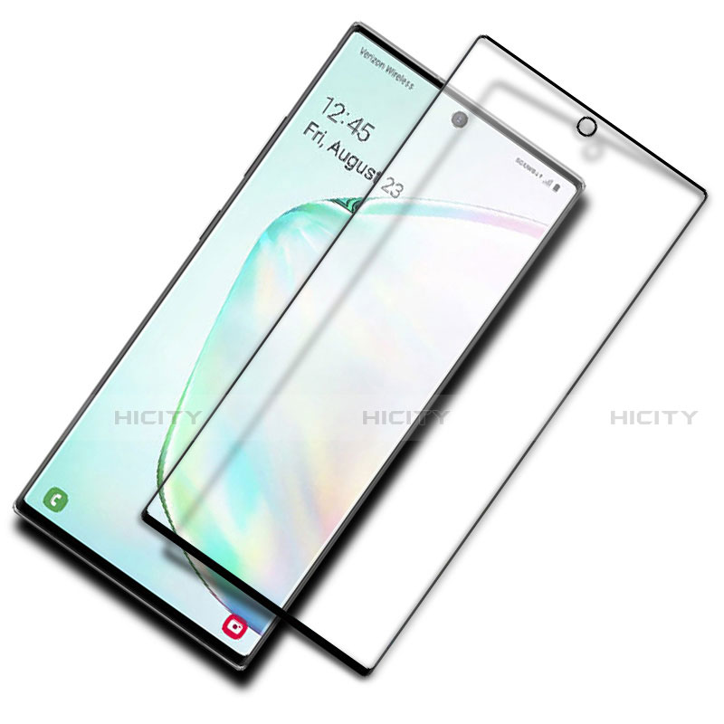 Schutzfolie Full Coverage Displayschutzfolie Panzerfolie Gehärtetes Glas Glasfolie Skins zum Aufkleben Panzerglas F03 für Samsung Galaxy Note 10 Plus 5G Schwarz