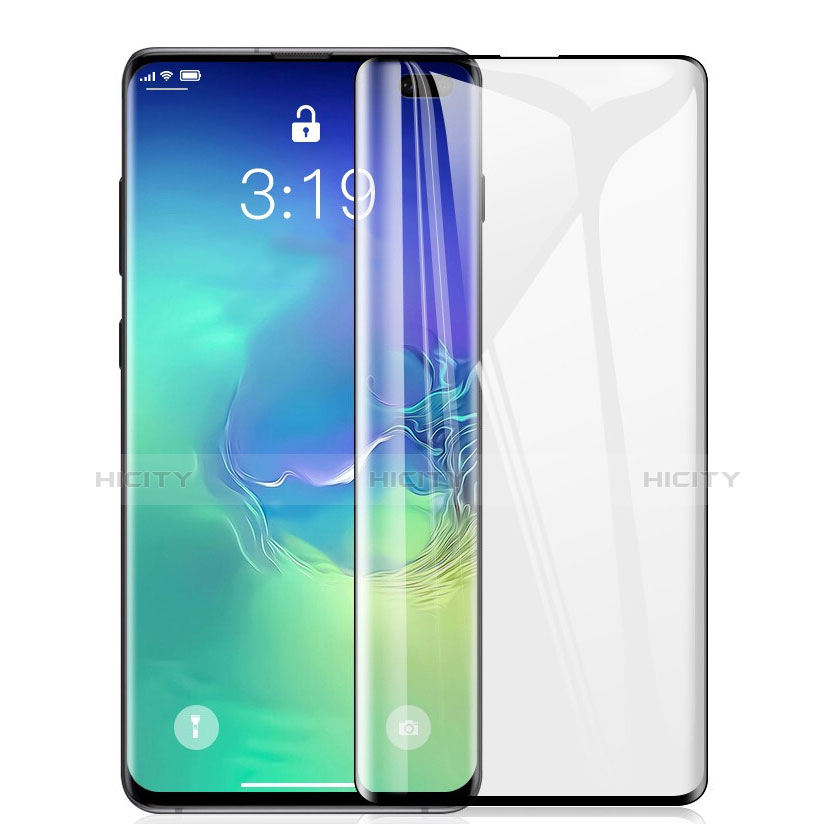 Schutzfolie Full Coverage Displayschutzfolie Panzerfolie Gehärtetes Glas Glasfolie Skins zum Aufkleben Panzerglas F03 für Samsung Galaxy S10 Schwarz