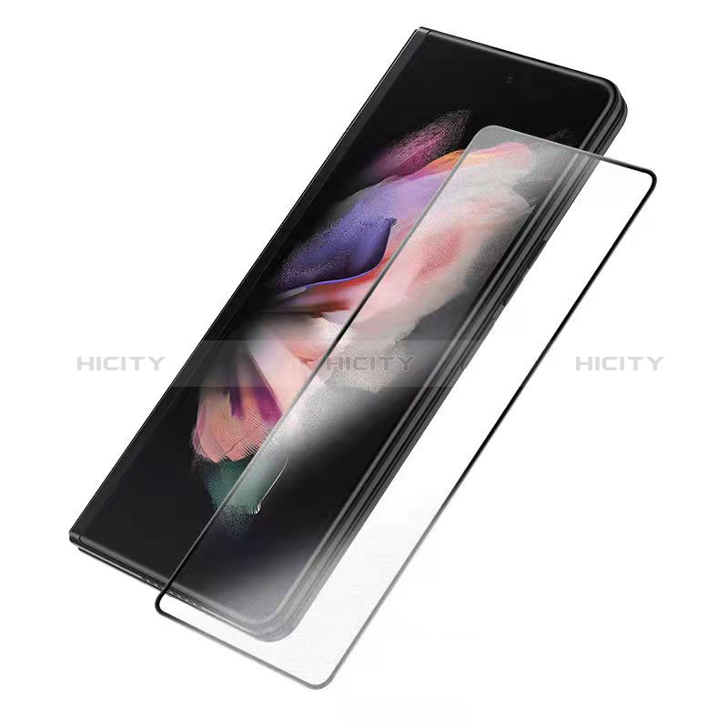 Schutzfolie Full Coverage Displayschutzfolie Panzerfolie Gehärtetes Glas Glasfolie Skins zum Aufkleben Panzerglas F03 für Samsung Galaxy Z Fold3 5G Schwarz