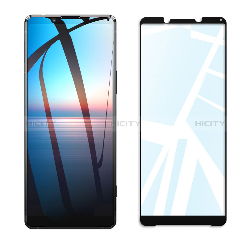 Schutzfolie Full Coverage Displayschutzfolie Panzerfolie Gehärtetes Glas Glasfolie Skins zum Aufkleben Panzerglas F03 für Sony Xperia 1 IV SO-51C Schwarz Plus