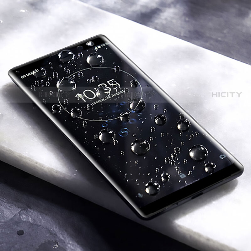 Schutzfolie Full Coverage Displayschutzfolie Panzerfolie Gehärtetes Glas Glasfolie Skins zum Aufkleben Panzerglas F03 für Sony Xperia XZ2 Schwarz groß