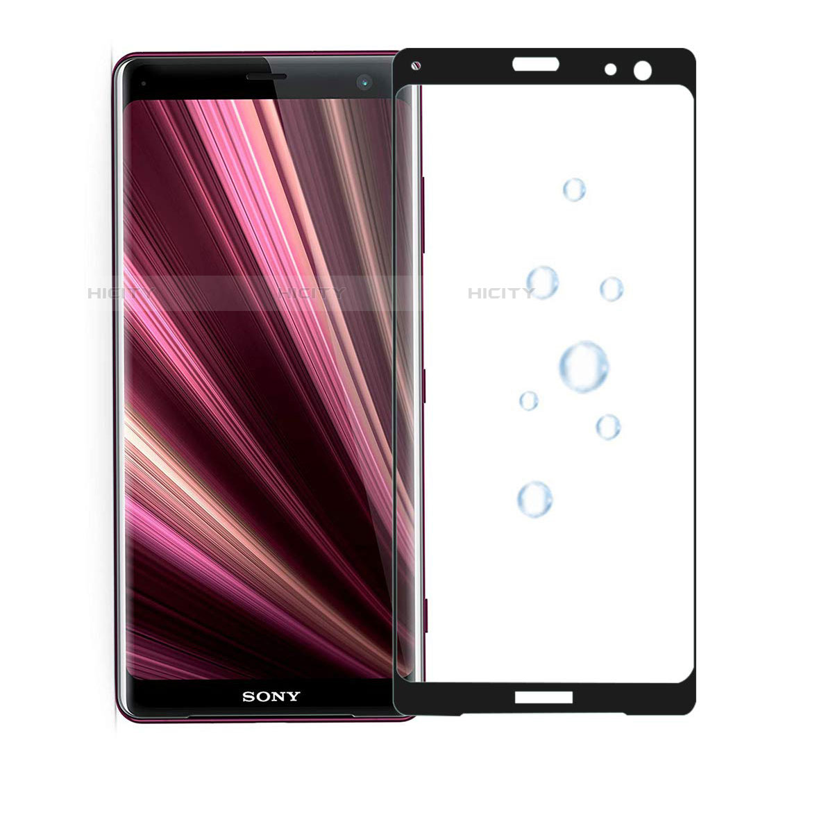 Schutzfolie Full Coverage Displayschutzfolie Panzerfolie Gehärtetes Glas Glasfolie Skins zum Aufkleben Panzerglas F03 für Sony Xperia XZ3 Schwarz