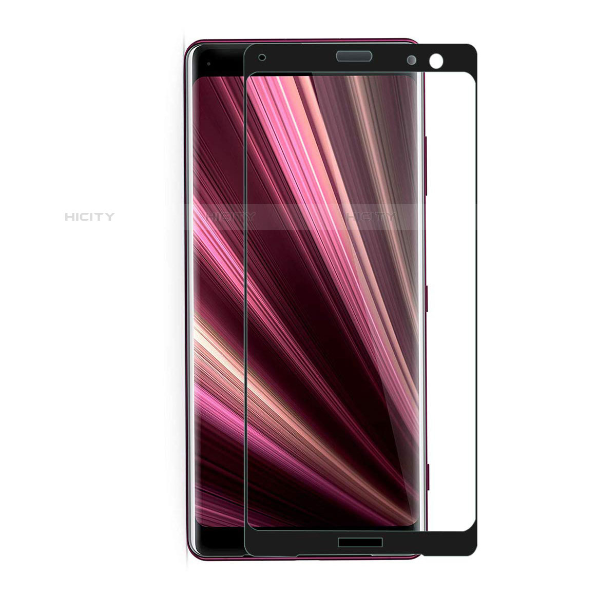 Schutzfolie Full Coverage Displayschutzfolie Panzerfolie Gehärtetes Glas Glasfolie Skins zum Aufkleben Panzerglas F03 für Sony Xperia XZ3 Schwarz