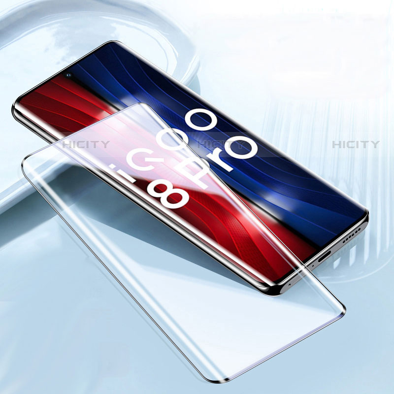 Schutzfolie Full Coverage Displayschutzfolie Panzerfolie Gehärtetes Glas Glasfolie Skins zum Aufkleben Panzerglas F03 für Vivo iQOO 8 Pro 5G Schwarz Plus