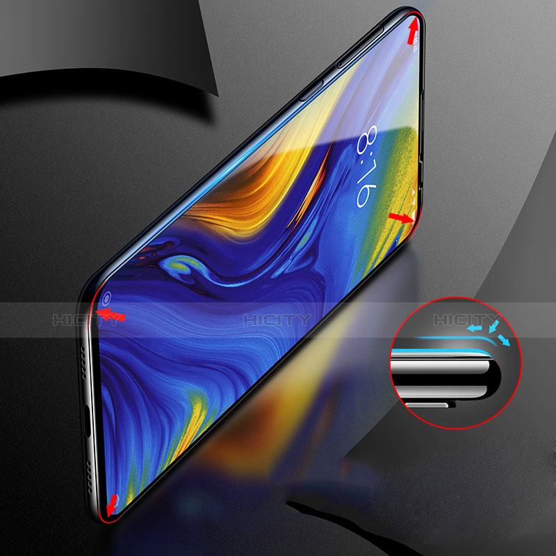 Schutzfolie Full Coverage Displayschutzfolie Panzerfolie Gehärtetes Glas Glasfolie Skins zum Aufkleben Panzerglas F03 für Xiaomi Mi Mix 3 Schwarz