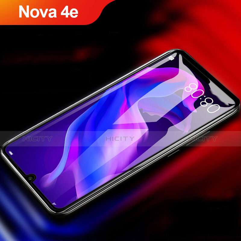 Schutzfolie Full Coverage Displayschutzfolie Panzerfolie Gehärtetes Glas Glasfolie Skins zum Aufkleben Panzerglas F04 für Huawei Nova 4e Schwarz