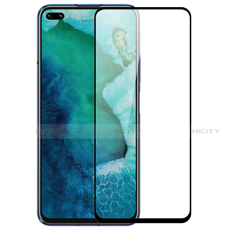 Schutzfolie Full Coverage Displayschutzfolie Panzerfolie Gehärtetes Glas Glasfolie Skins zum Aufkleben Panzerglas F04 für Huawei Nova 6 5G Schwarz groß