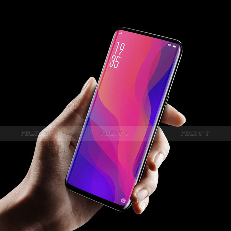 Schutzfolie Full Coverage Displayschutzfolie Panzerfolie Gehärtetes Glas Glasfolie Skins zum Aufkleben Panzerglas F04 für Oppo Find X Schwarz