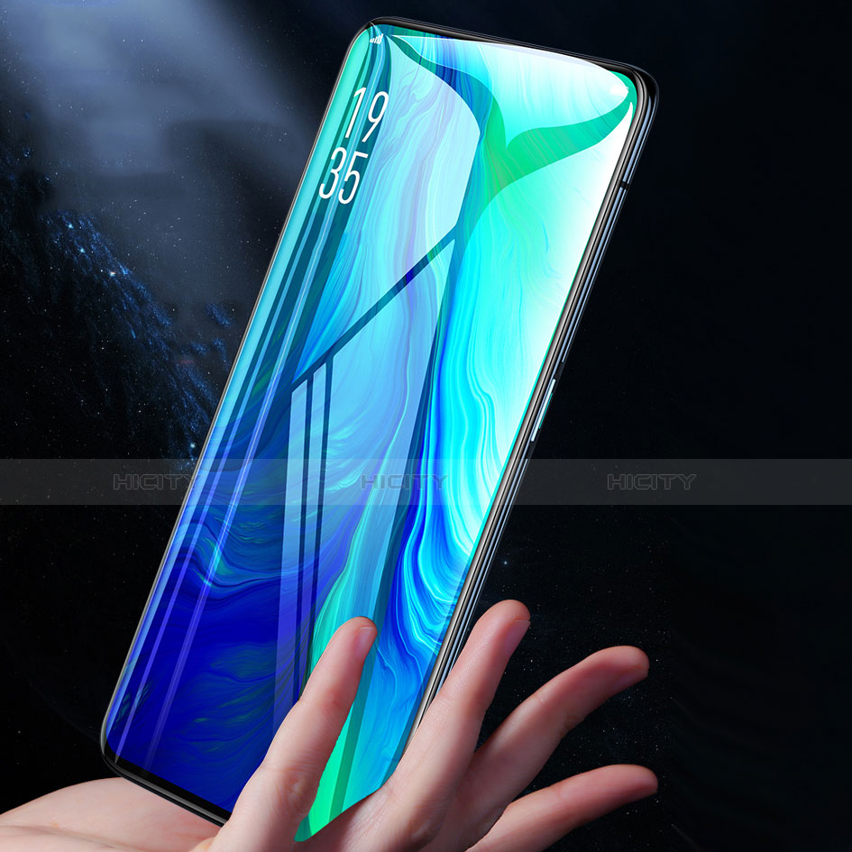 Schutzfolie Full Coverage Displayschutzfolie Panzerfolie Gehärtetes Glas Glasfolie Skins zum Aufkleben Panzerglas F04 für Oppo Reno Schwarz