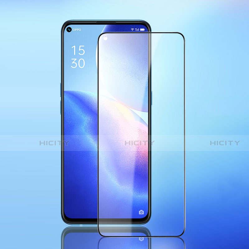 Schutzfolie Full Coverage Displayschutzfolie Panzerfolie Gehärtetes Glas Glasfolie Skins zum Aufkleben Panzerglas F04 für Oppo Reno5 5G Schwarz