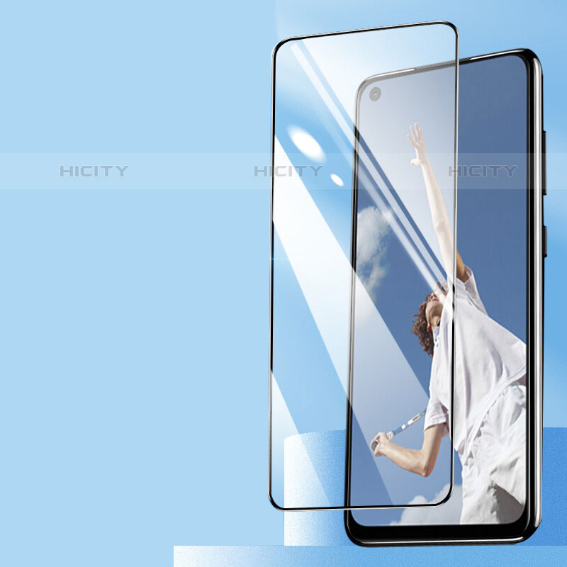 Schutzfolie Full Coverage Displayschutzfolie Panzerfolie Gehärtetes Glas Glasfolie Skins zum Aufkleben Panzerglas F04 für Oppo Reno5 Z 5G Schwarz