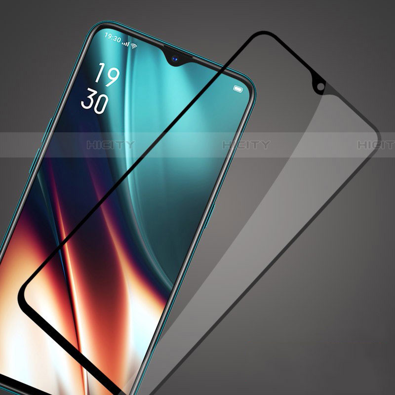 Schutzfolie Full Coverage Displayschutzfolie Panzerfolie Gehärtetes Glas Glasfolie Skins zum Aufkleben Panzerglas F04 für Realme X2 Schwarz