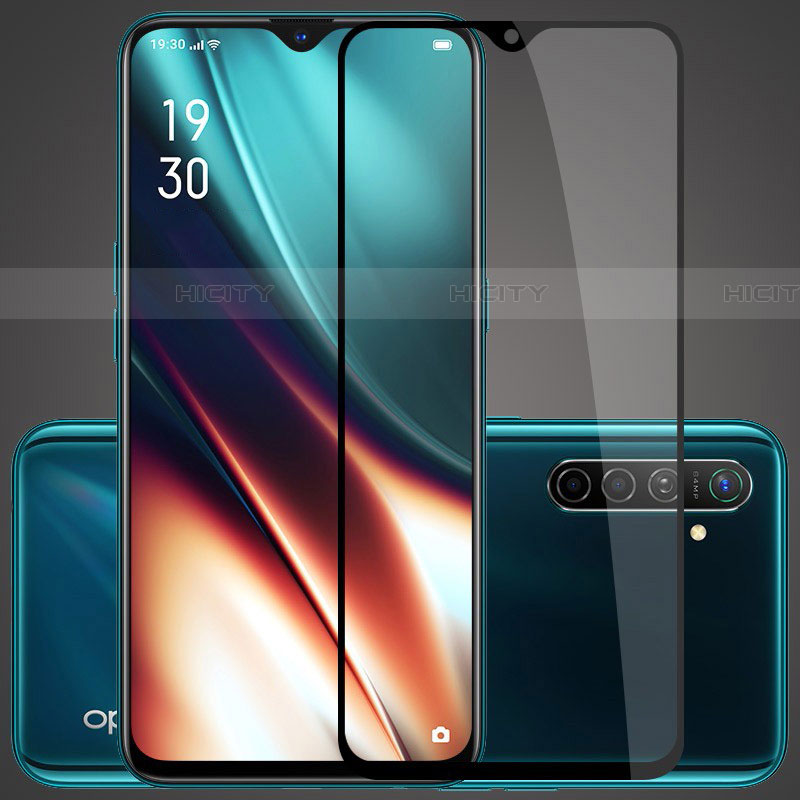 Schutzfolie Full Coverage Displayschutzfolie Panzerfolie Gehärtetes Glas Glasfolie Skins zum Aufkleben Panzerglas F04 für Realme X2 Schwarz