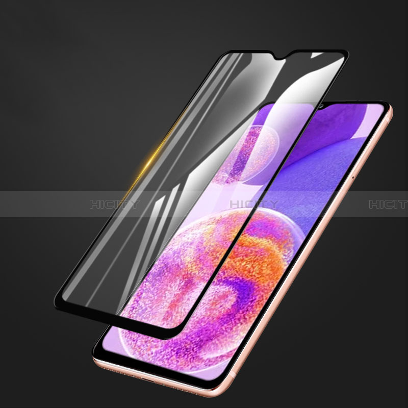 Schutzfolie Full Coverage Displayschutzfolie Panzerfolie Gehärtetes Glas Glasfolie Skins zum Aufkleben Panzerglas F04 für Samsung Galaxy A23 4G Schwarz