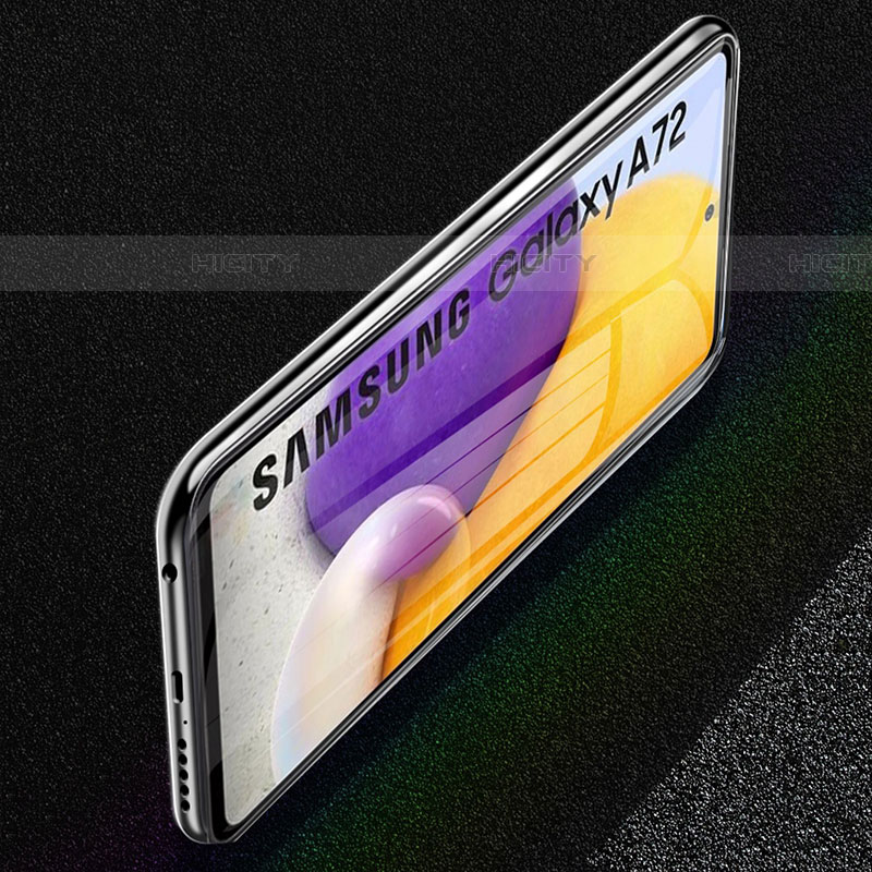 Schutzfolie Full Coverage Displayschutzfolie Panzerfolie Gehärtetes Glas Glasfolie Skins zum Aufkleben Panzerglas F04 für Samsung Galaxy A72 4G Schwarz