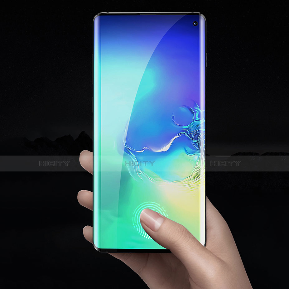 Schutzfolie Full Coverage Displayschutzfolie Panzerfolie Gehärtetes Glas Glasfolie Skins zum Aufkleben Panzerglas F04 für Samsung Galaxy S10 5G Schwarz groß