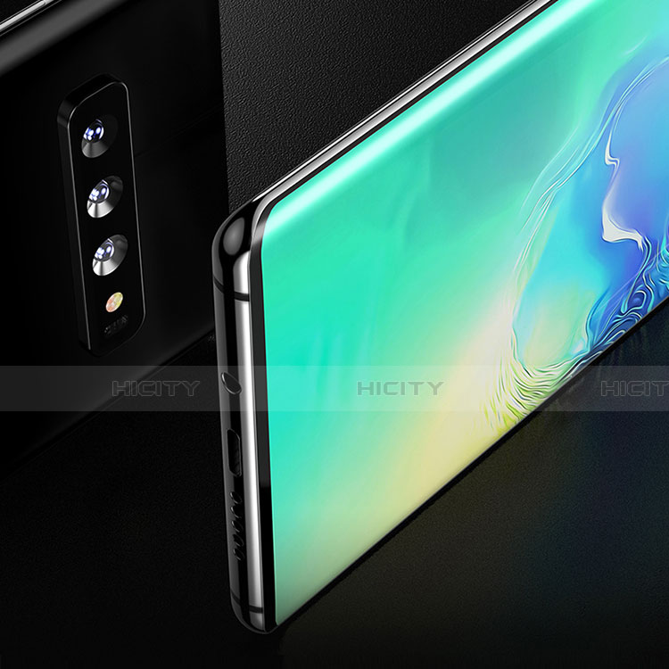 Schutzfolie Full Coverage Displayschutzfolie Panzerfolie Gehärtetes Glas Glasfolie Skins zum Aufkleben Panzerglas F04 für Samsung Galaxy S10 5G Schwarz groß