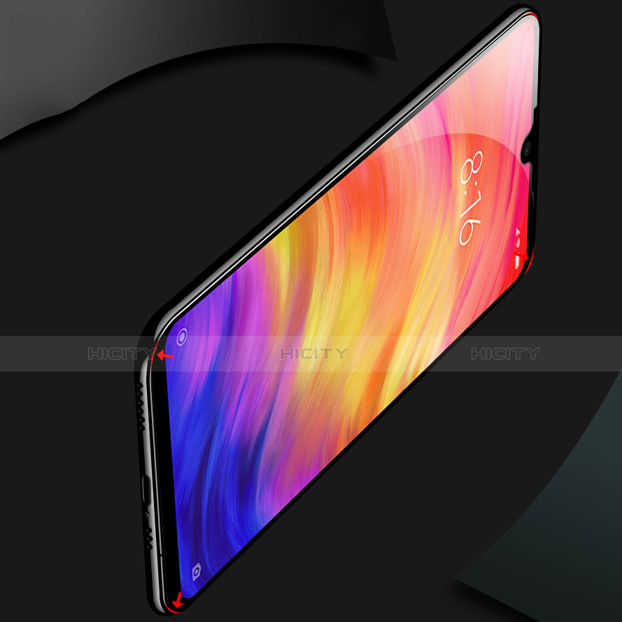 Schutzfolie Full Coverage Displayschutzfolie Panzerfolie Gehärtetes Glas Glasfolie Skins zum Aufkleben Panzerglas F04 für Xiaomi Redmi Note 7 Pro Schwarz