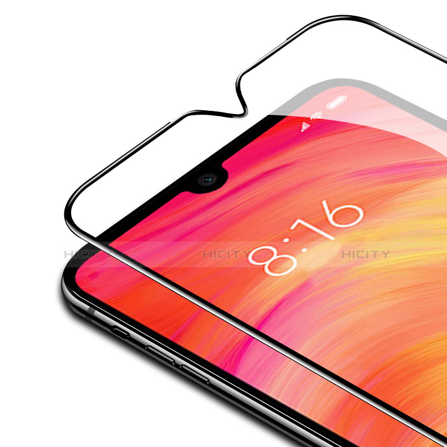 Schutzfolie Full Coverage Displayschutzfolie Panzerfolie Gehärtetes Glas Glasfolie Skins zum Aufkleben Panzerglas F04 für Xiaomi Redmi Note 7 Pro Schwarz