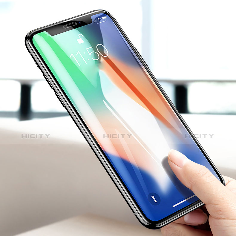 Schutzfolie Full Coverage Displayschutzfolie Panzerfolie Gehärtetes Glas Glasfolie Skins zum Aufkleben Panzerglas F05 für Apple iPhone XR Schwarz Plus