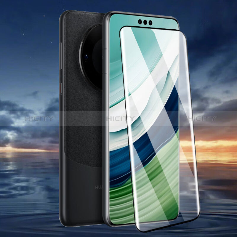 Schutzfolie Full Coverage Displayschutzfolie Panzerfolie Gehärtetes Glas Glasfolie Skins zum Aufkleben Panzerglas F05 für Huawei Mate 60 Pro+ Plus Schwarz