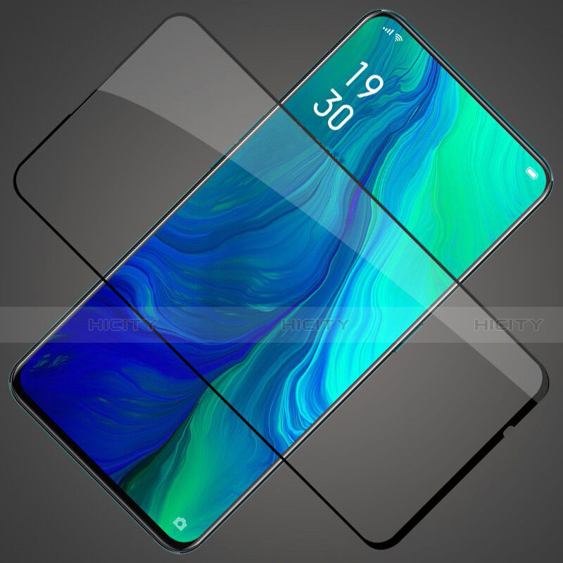 Schutzfolie Full Coverage Displayschutzfolie Panzerfolie Gehärtetes Glas Glasfolie Skins zum Aufkleben Panzerglas F05 für Oppo Reno Schwarz