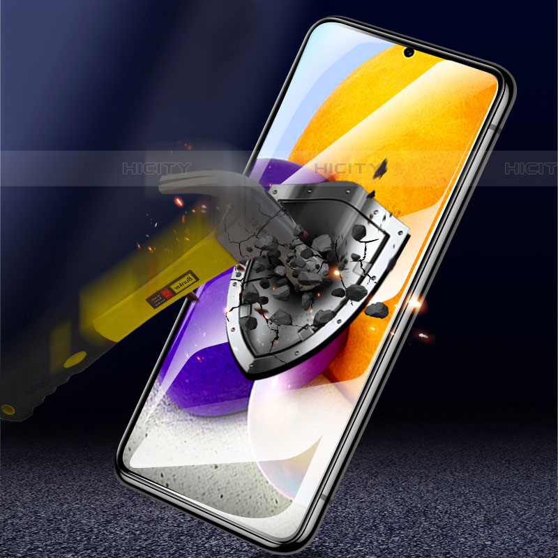 Schutzfolie Full Coverage Displayschutzfolie Panzerfolie Gehärtetes Glas Glasfolie Skins zum Aufkleben Panzerglas F05 für Samsung Galaxy A72 5G Schwarz