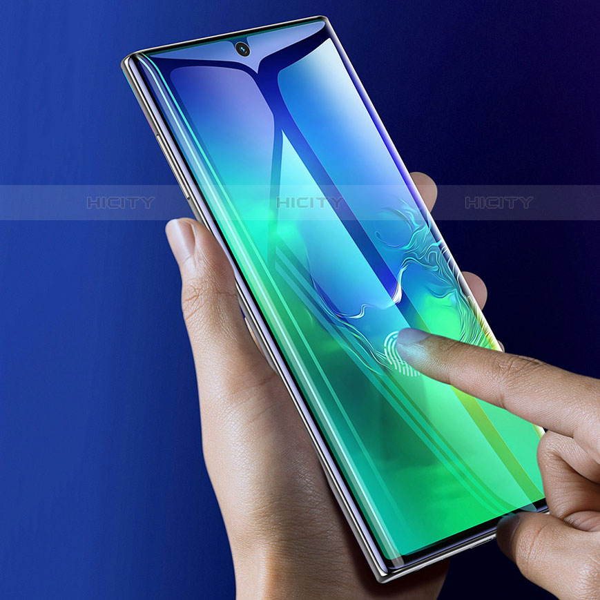 Schutzfolie Full Coverage Displayschutzfolie Panzerfolie Gehärtetes Glas Glasfolie Skins zum Aufkleben Panzerglas F05 für Samsung Galaxy Note 10 Plus Schwarz