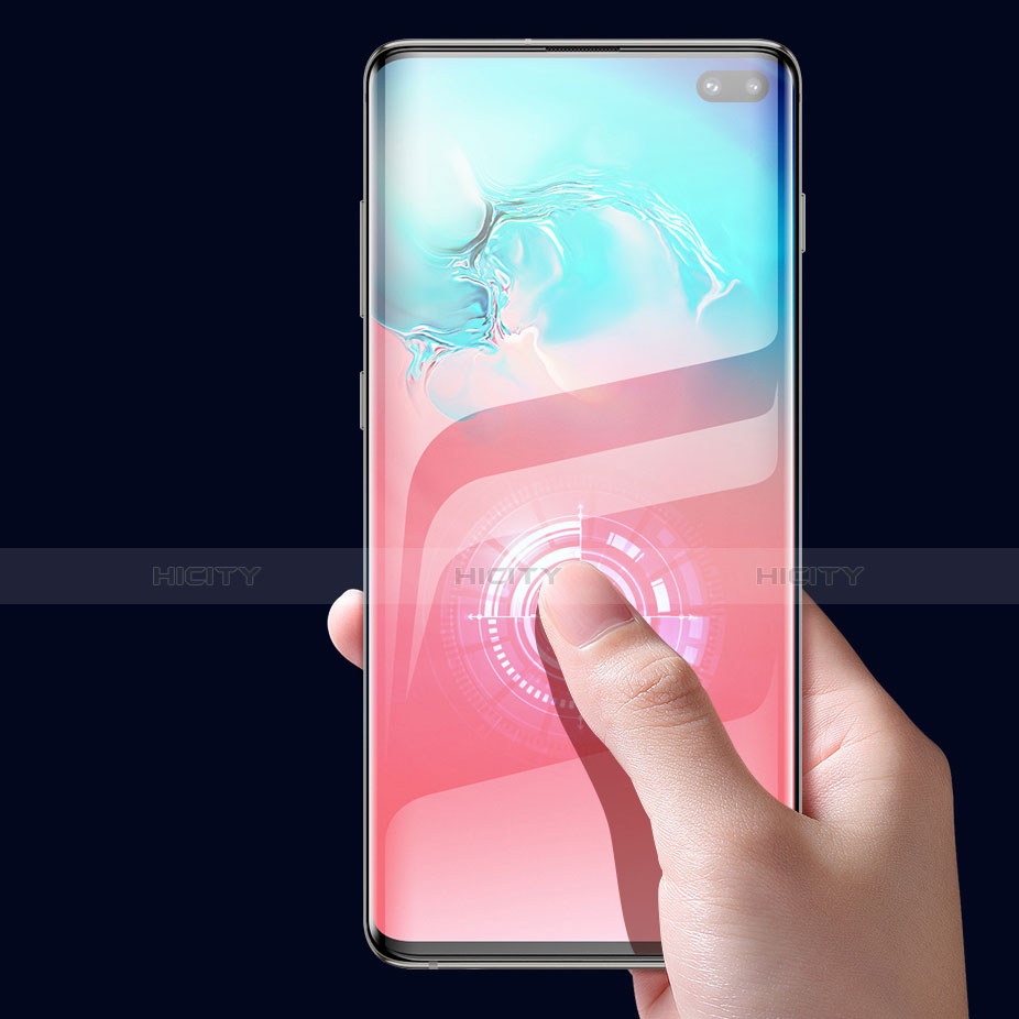 Schutzfolie Full Coverage Displayschutzfolie Panzerfolie Gehärtetes Glas Glasfolie Skins zum Aufkleben Panzerglas F05 für Samsung Galaxy S10 Plus Schwarz