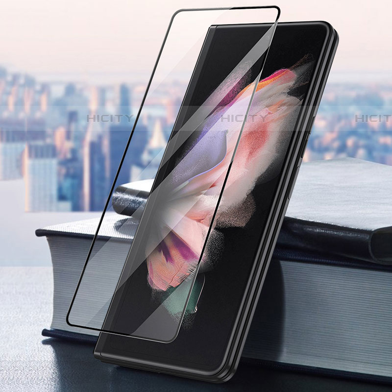 Schutzfolie Full Coverage Displayschutzfolie Panzerfolie Gehärtetes Glas Glasfolie Skins zum Aufkleben Panzerglas F05 für Samsung Galaxy Z Fold4 5G Schwarz